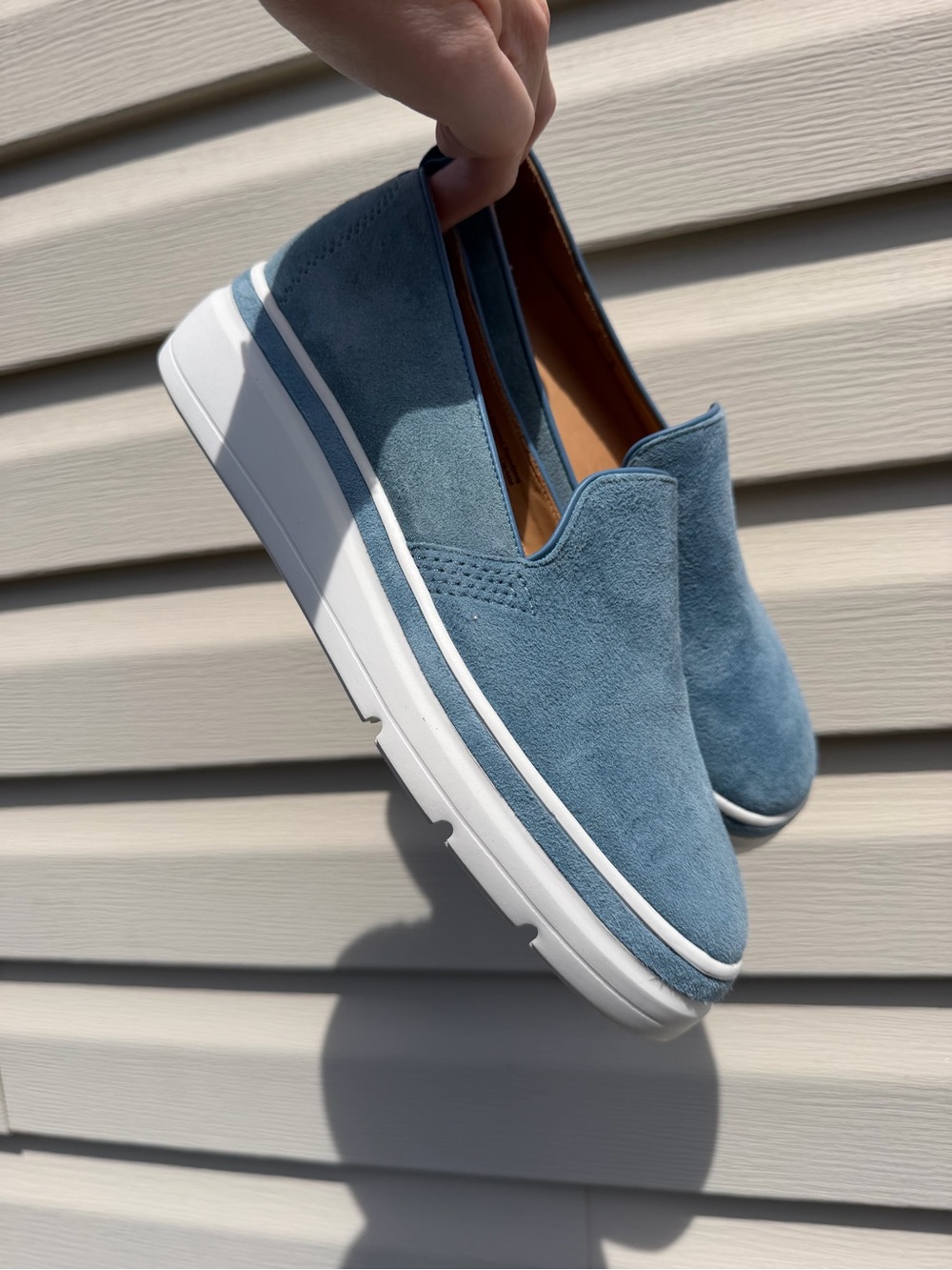 Bill Blass Slip-On Suede Casual Shoes - Dusty Blue